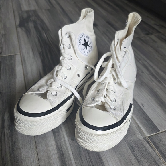 Mens Converse White High-Top Sneakers - Picture 3 of 7